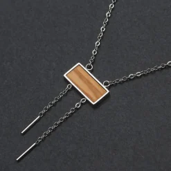 Holzkern Halsketten|Schmuck^Abstract Halskette
