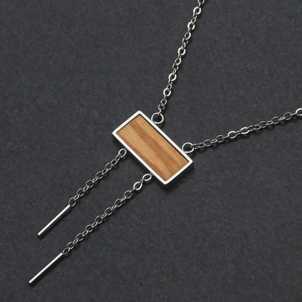 Holzkern Halsketten|Schmuck^Abstract Halskette