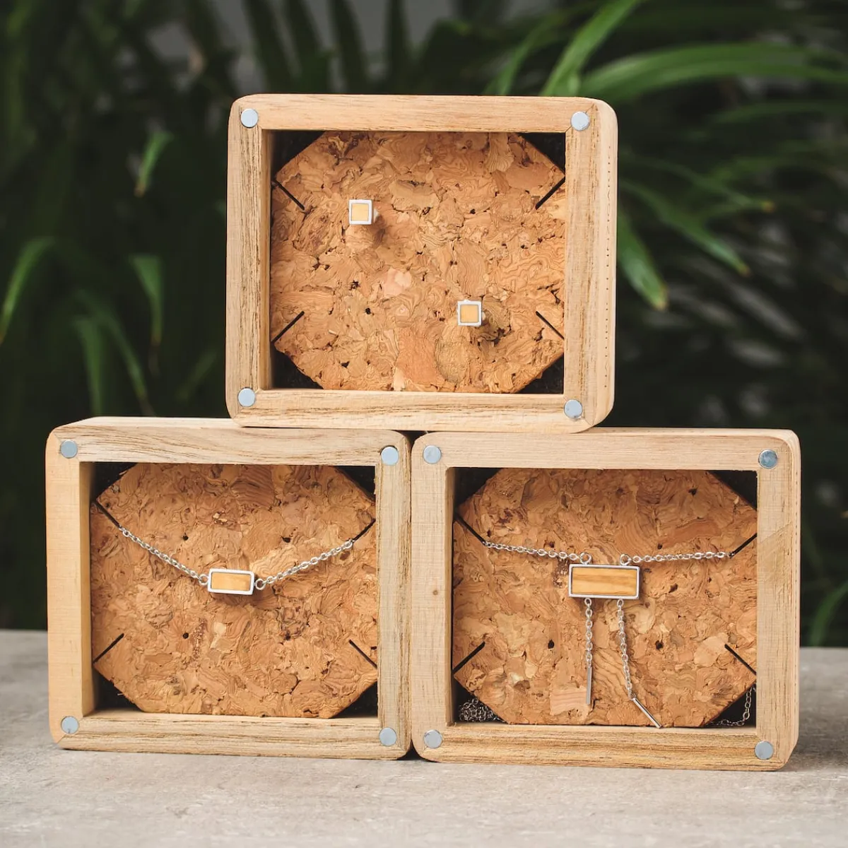Holzkern Halsketten|Schmuck^Abstract Halskette
