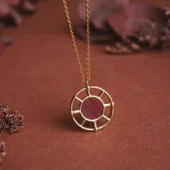 Holzkern Halsketten|Schmuck^Amulett Halskette