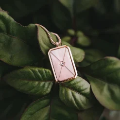 Holzkern Halsketten|Schmuck^Aquarell Halskette