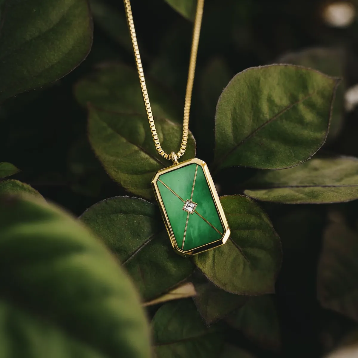 Holzkern Halsketten|Schmuck^Aquarell Halskette