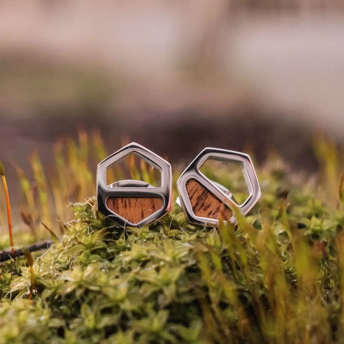 Holzkern Ohrringe|Schmuck^Assemblage Ohrringe
