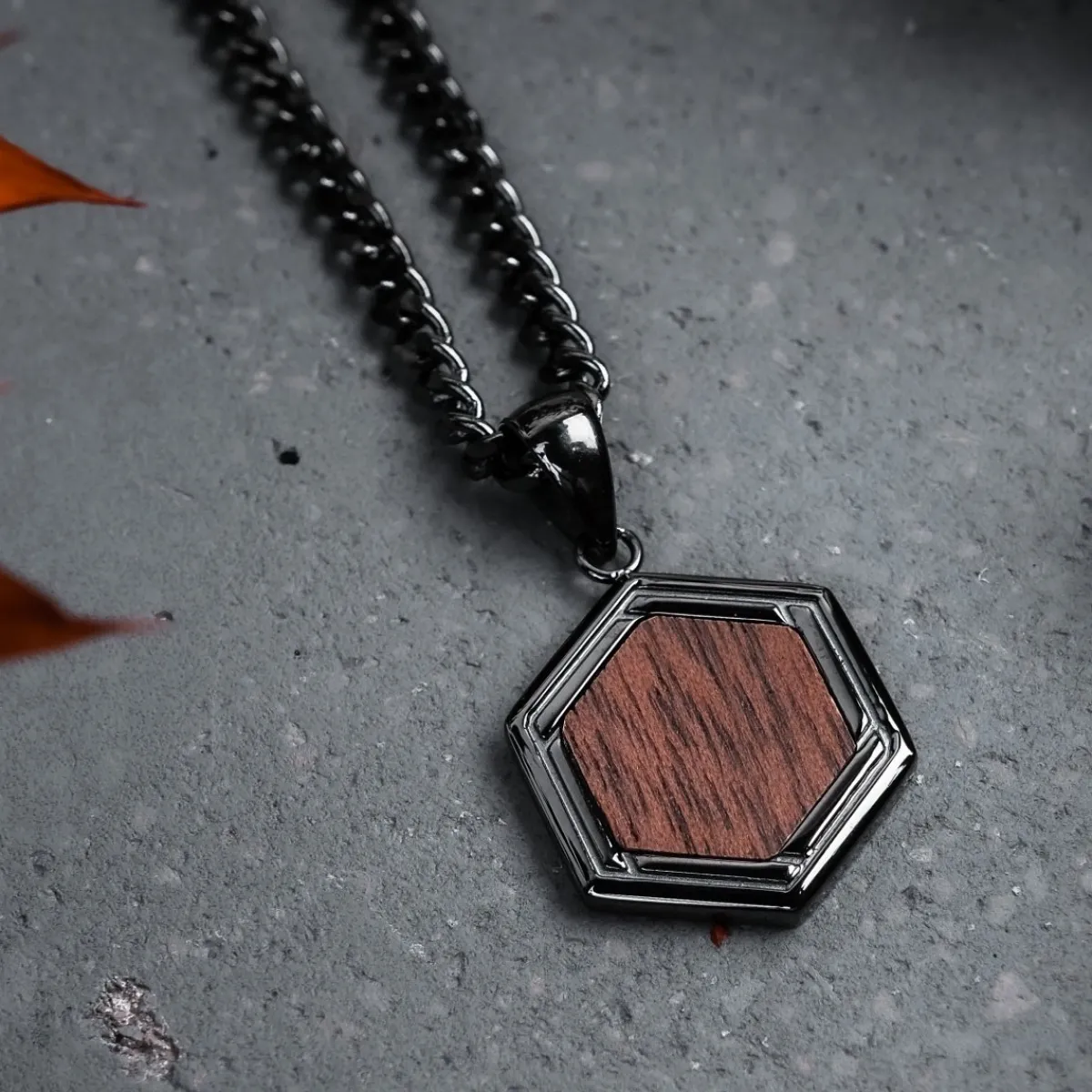Holzkern Halsketten|Schmuck^Axis Halskette