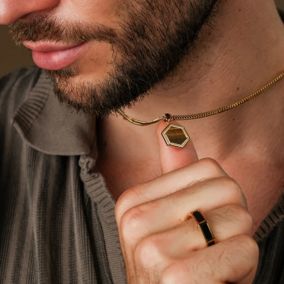 Holzkern Halsketten|Schmuck^Axis Halskette