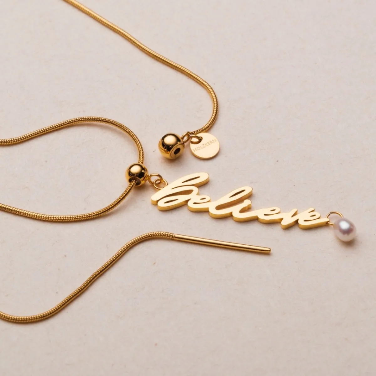 Holzkern Charms|Schmuck^Believe-Charm