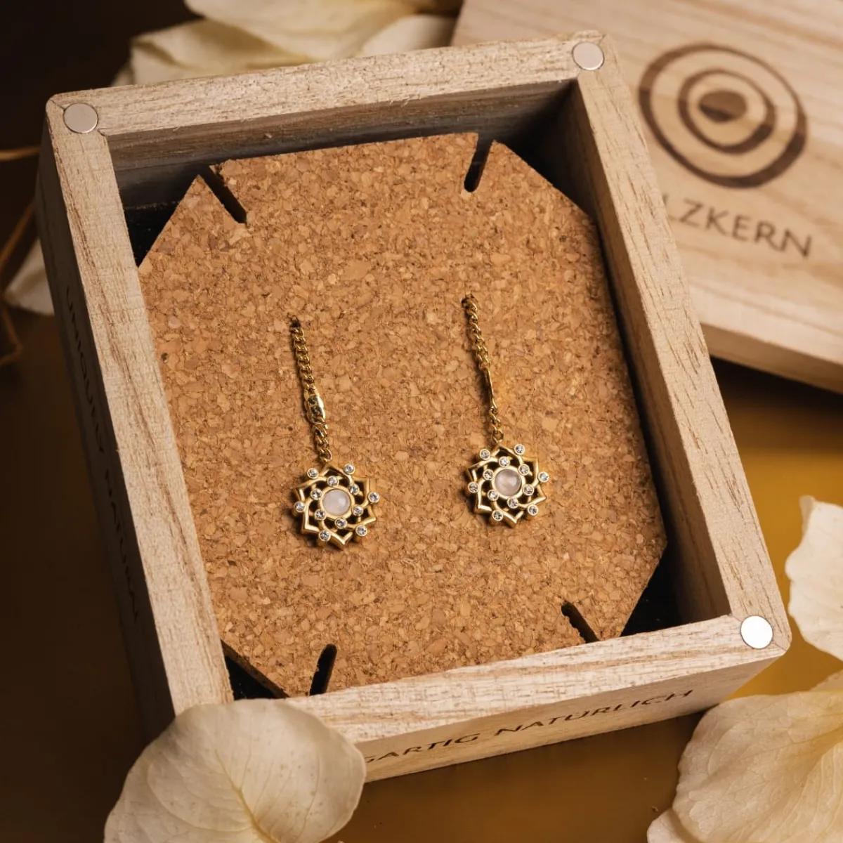 Holzkern Ohrringe|Schmuck^Composition Gem Ohrringe