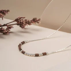 Holzkern Halsketten|Schmuck^Everforever Halskette