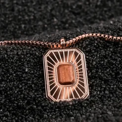 Holzkern Halsketten|Schmuck^Frame Art Halskette