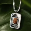 Holzkern Halsketten|Schmuck^Frame Art Halskette