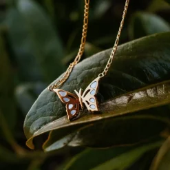 Holzkern Halsketten|Schmuck^Fritillary Halskette