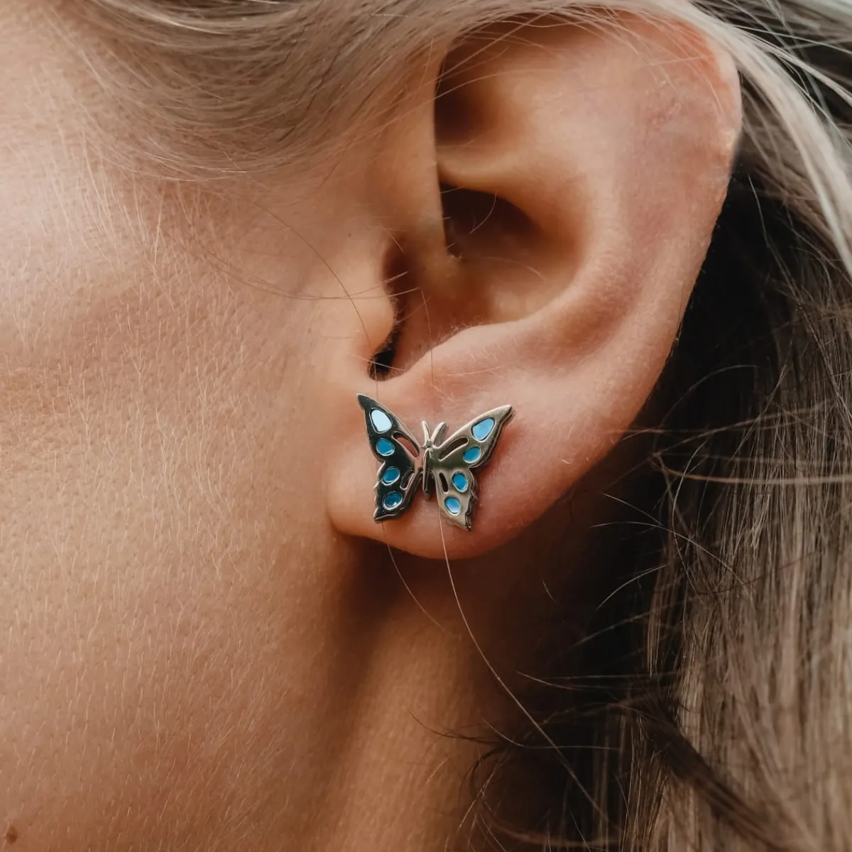 Holzkern Ohrringe|Schmuck^Fritillary Ohrringe