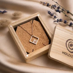Holzkern Halsketten|Schmuck^Geometric Halskette