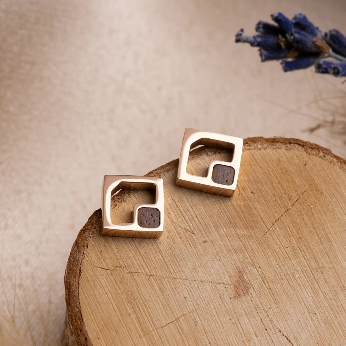 Holzkern Ohrringe|Schmuck^Geometric Ohrringe