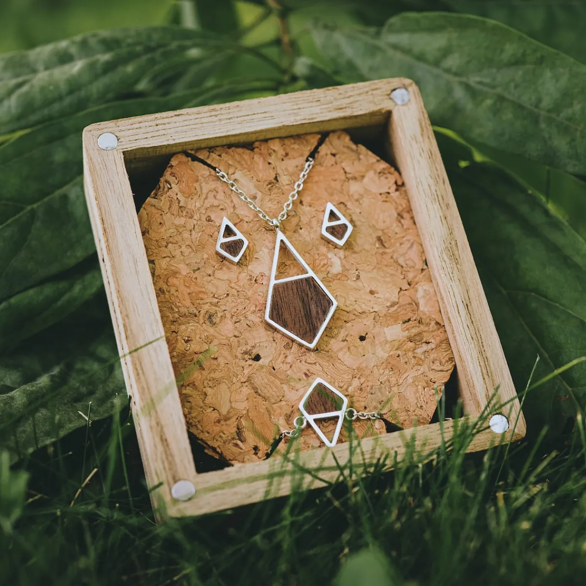 Holzkern Halsketten|Schmuck^Mandala Halskette