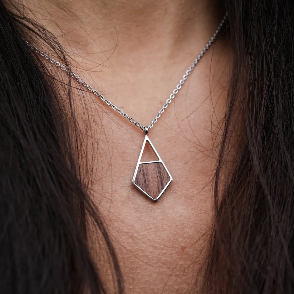Holzkern Halsketten|Schmuck^Mandala Halskette