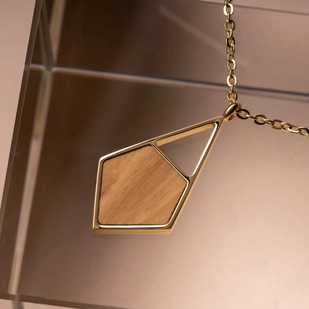 Holzkern Halsketten|Schmuck^Mandala Halskette