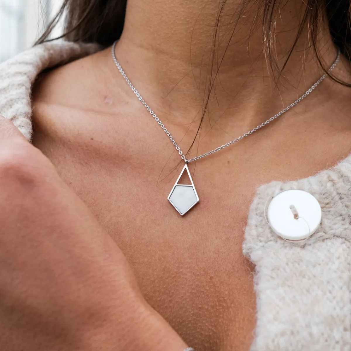 Holzkern Halsketten|Schmuck^Mandala Halskette