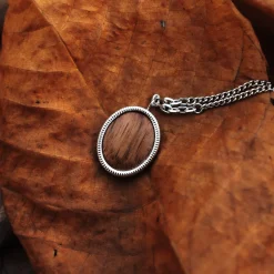 Holzkern Schmuck|Halsketten^Mirror Halskette