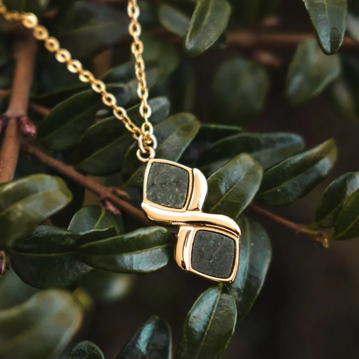 Holzkern Halsketten|Schmuck^Mosaic Halskette
