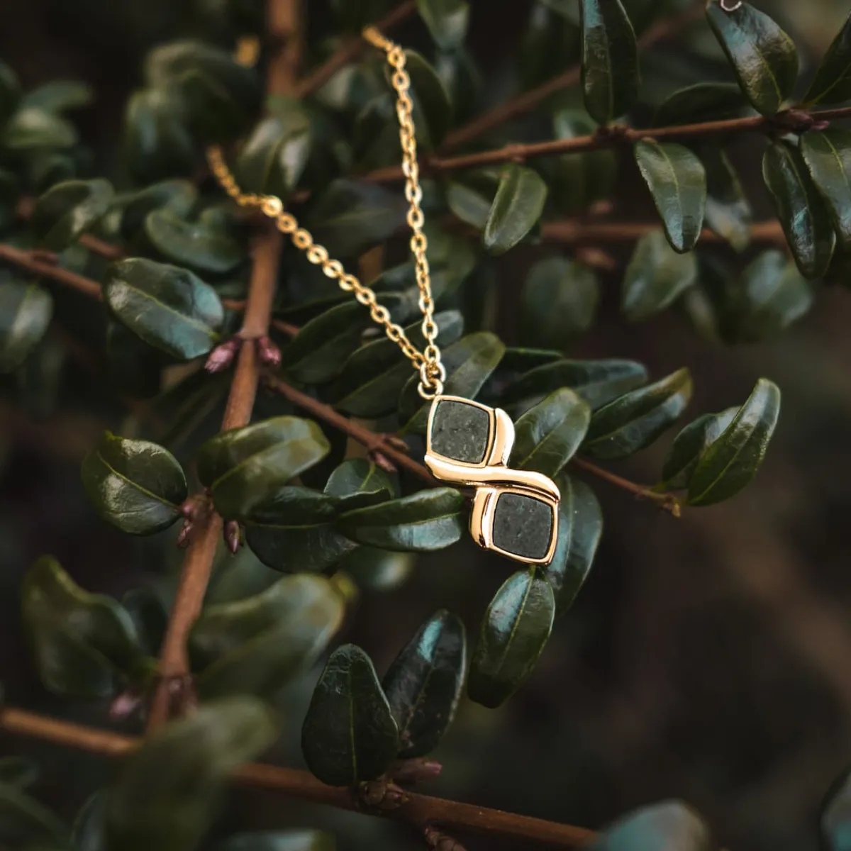 Holzkern Halsketten|Schmuck^Mosaic Halskette