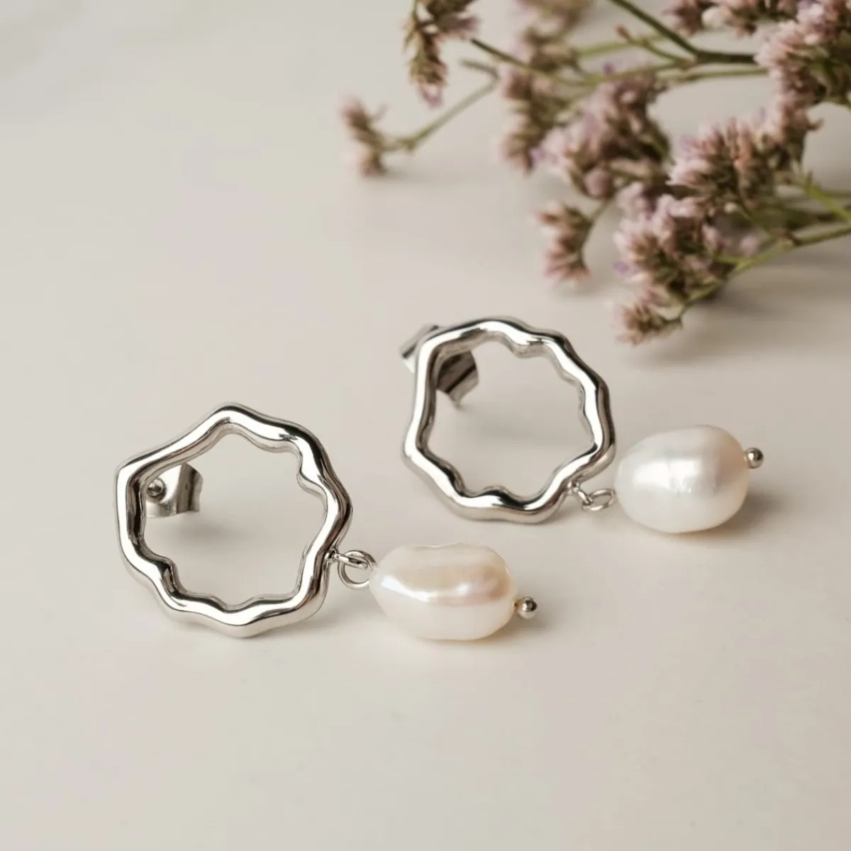 Holzkern Ohrringe|Schmuck^Oceanfoam Ohrringe
