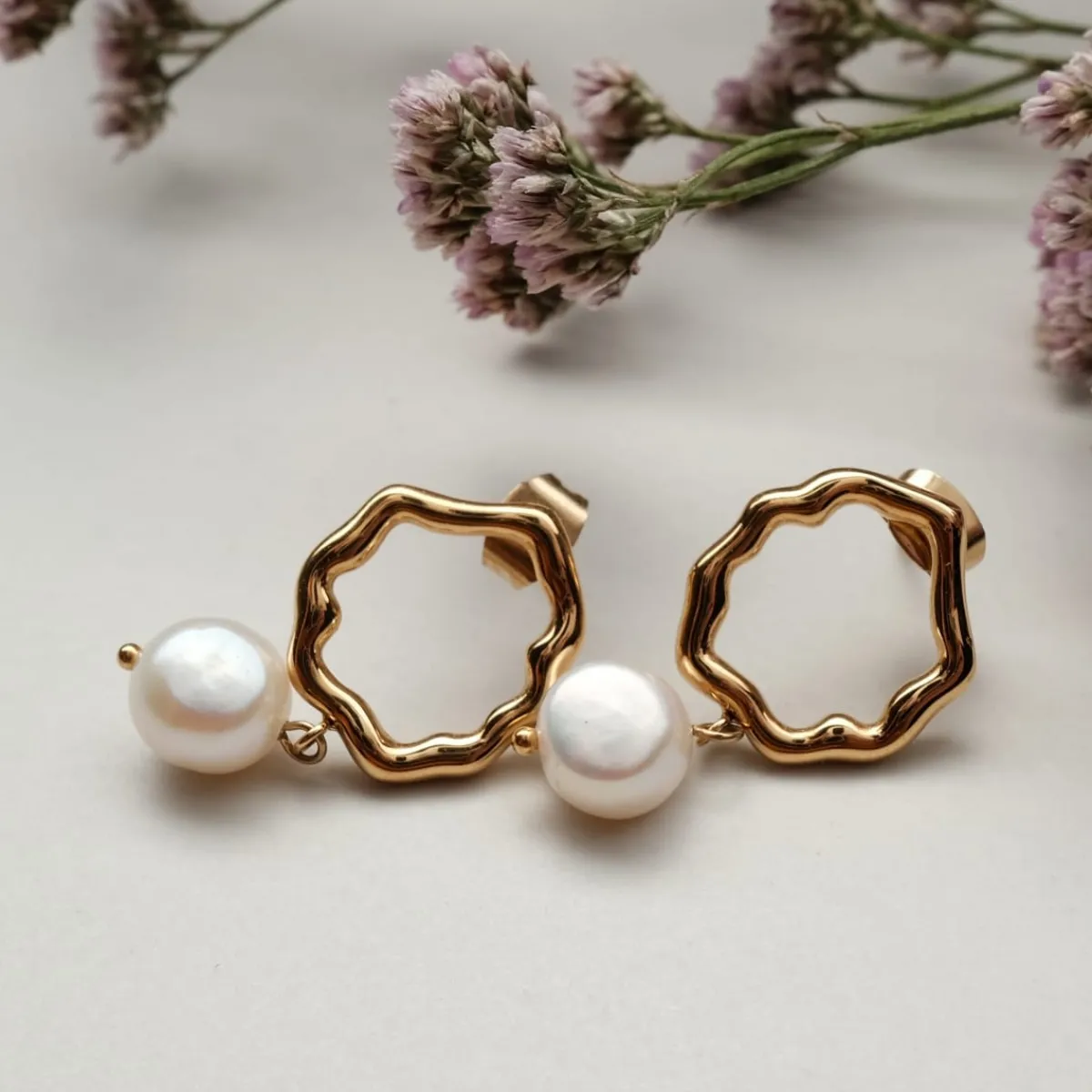 Holzkern Ohrringe|Schmuck^Oceanfoam Ohrringe