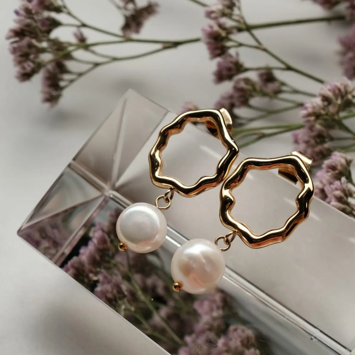 Holzkern Ohrringe|Schmuck^Oceanfoam Ohrringe