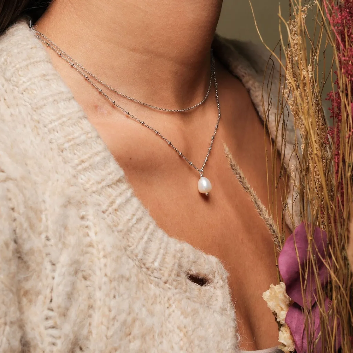 Holzkern Halsketten|Schmuck^Panoramic Halskette