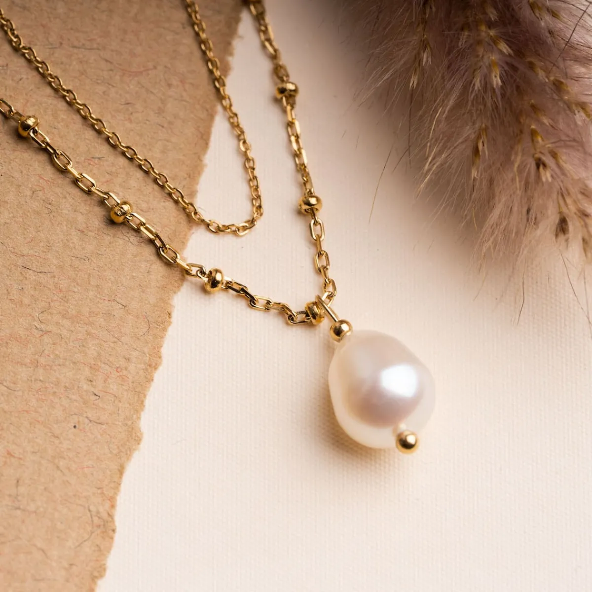 Holzkern Halsketten|Schmuck^Panoramic Halskette
