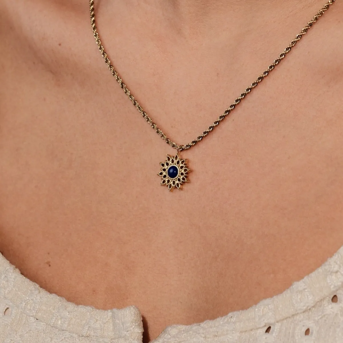Holzkern Halsketten|Schmuck^Suncatcher Halskette