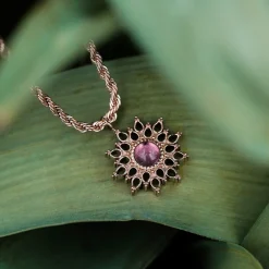 Holzkern Halsketten|Schmuck^Suncatcher Halskette