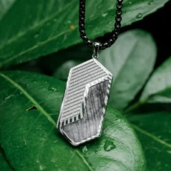 Holzkern Halsketten|Schmuck^Zigzag Halskette