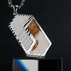 Holzkern Halsketten|Schmuck^Zigzag Halskette