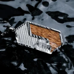 Holzkern Halsketten|Schmuck^Zigzag Halskette
