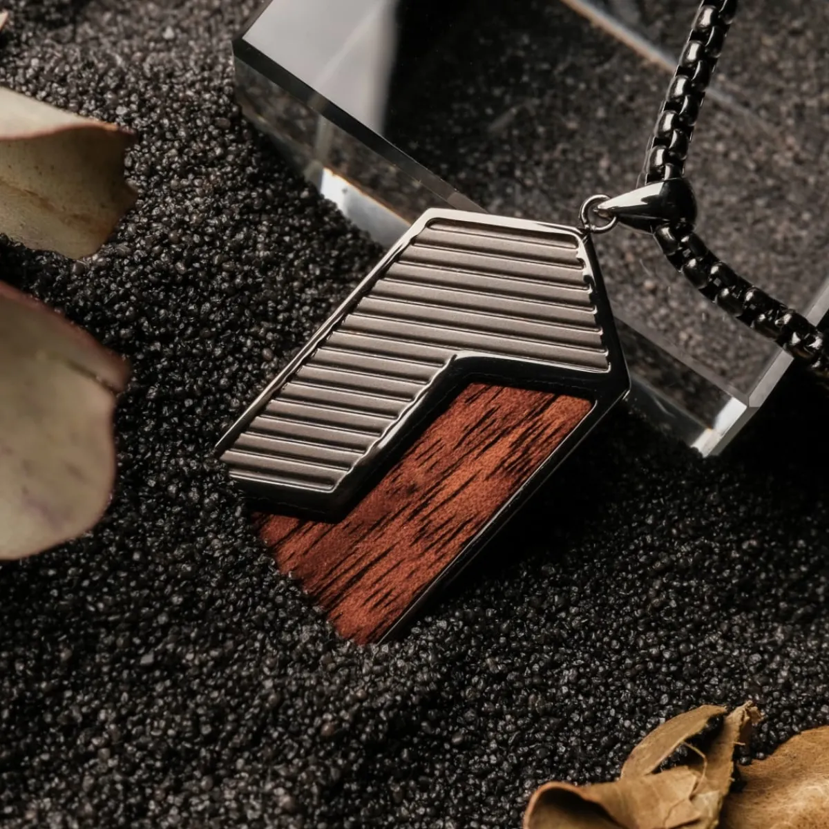 Holzkern Halsketten|Schmuck^Zigzag Halskette