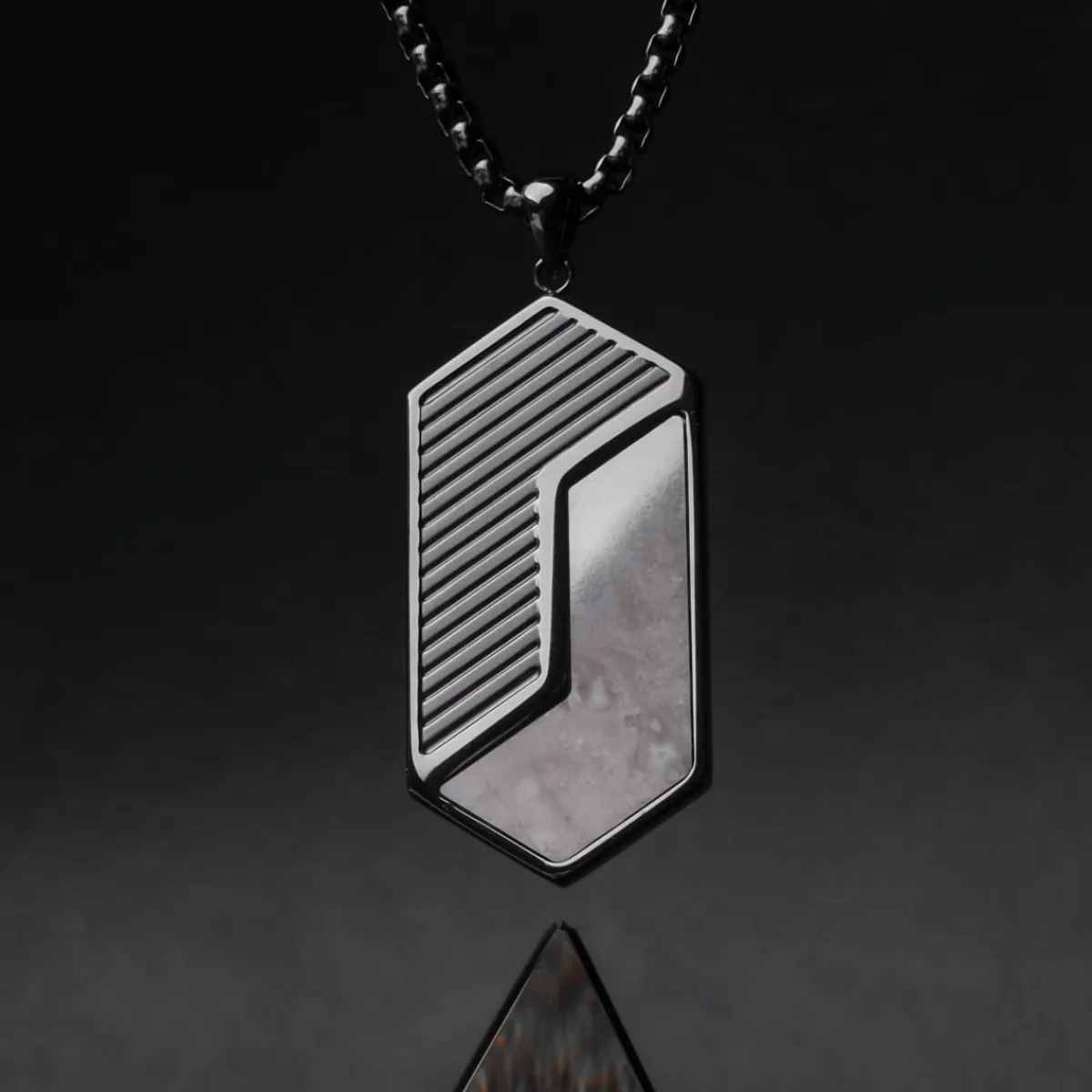 Holzkern Halsketten|Schmuck^Zigzag Halskette
