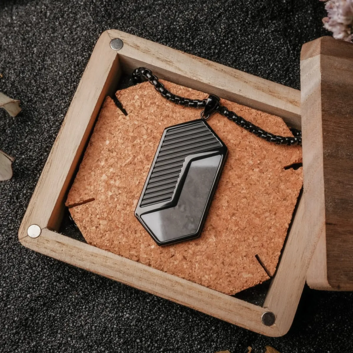 Holzkern Halsketten|Schmuck^Zigzag Halskette