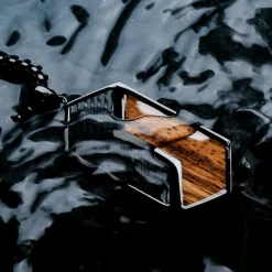 Holzkern Halsketten|Schmuck^Zigzag Halskette